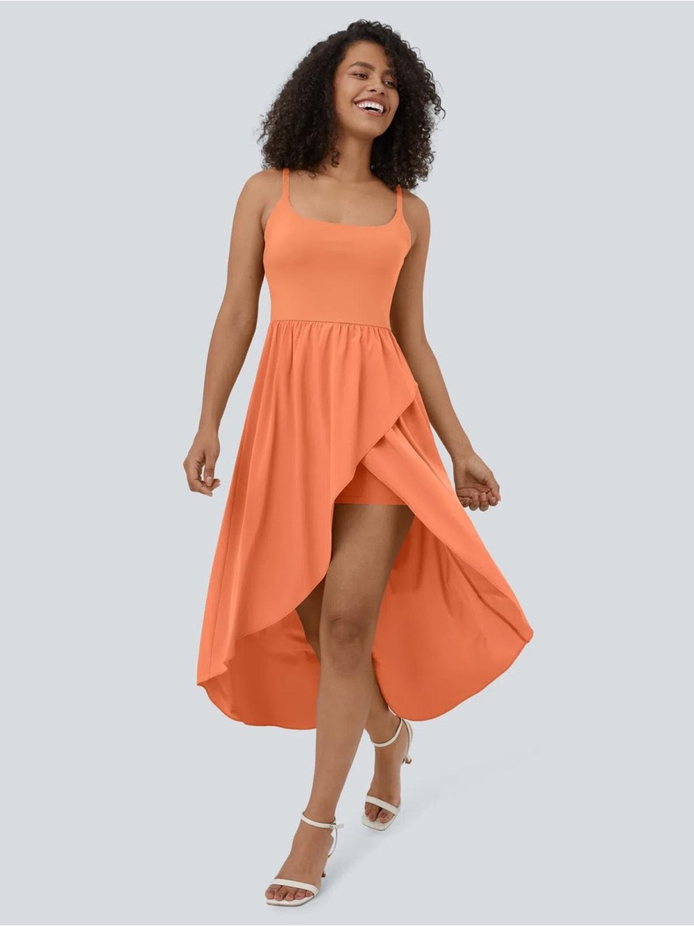 Halara Breezeful™ High Low 2-Piece Pocket Flowy Midi Quick Dry Casual Dress NWT
